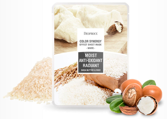 Deoproce Color Synergy Effect Sheet Mask White Маска тканевая на основе масла ши и рисовой воды, 20 г Deoproce Color Synergy Effect Sheet Mask White Маска тканевая на основе масла ши и рисовой воды, 20 г
