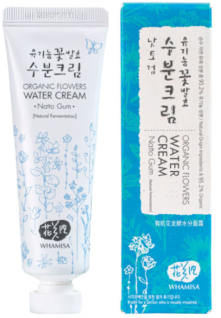 Whamisa Organic Flowers Water Cream Natto Gum Крем увлажняющий на основе экстракта алоэ с пептидами и цветочными ферментами, 50 мл
