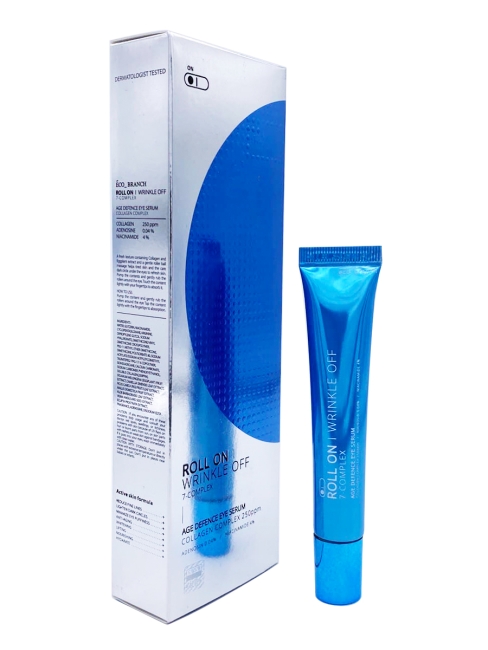 Eco Branch Увлажняющая сыворотка-роллер для век с коллагеном Roll On Wrinkle Off 7-Complex Age Defence Eye Serum Collagen, 25 мл