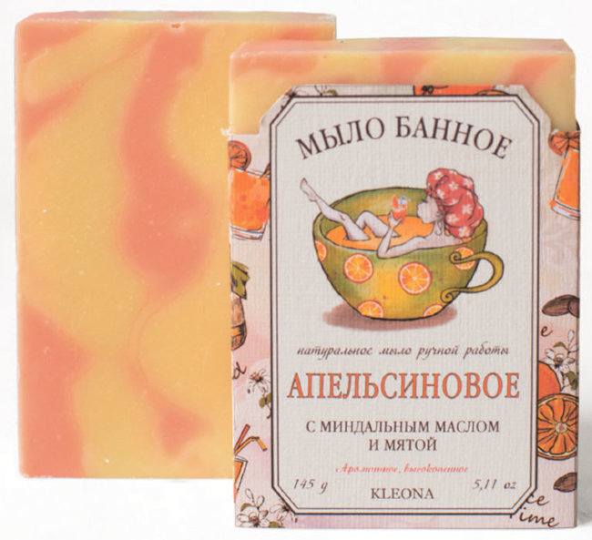 Kleona Мыло кусковое банное апельсиновое, 145 г Kleona Мыло кусковое банное апельсиновое, 145 г