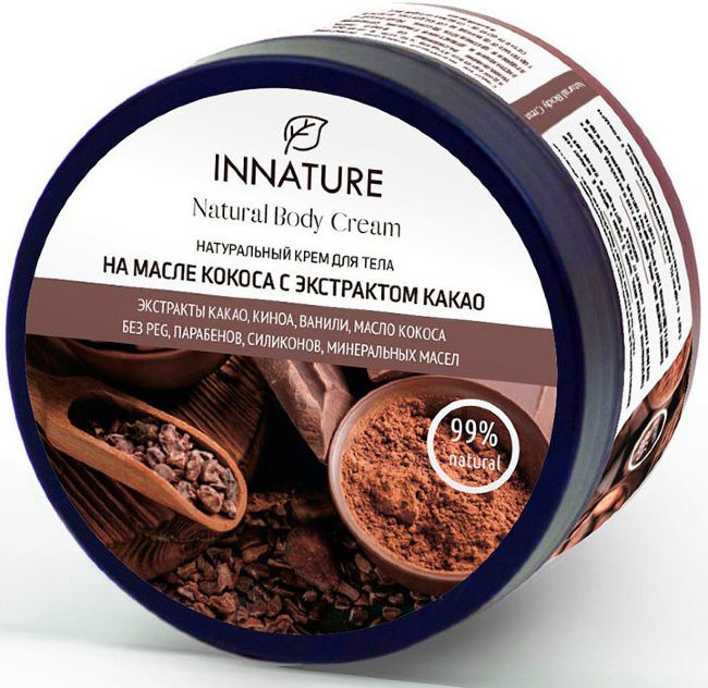Innature Крем для тела на масле кокоса с экстрактом какао, 250 мл Innature Крем для тела на масле кокоса с экстрактом какао, 250 мл