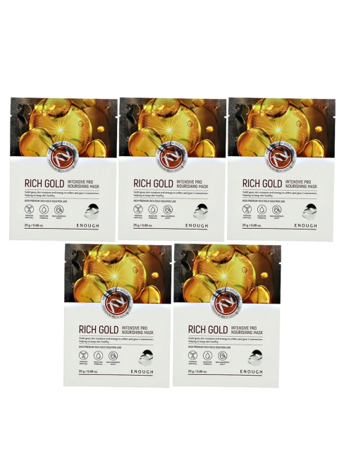 Enough Маска для лица с золотом Rich Gold Intensive Pro Nourishing Mask Pack, 5 шт*25 мл