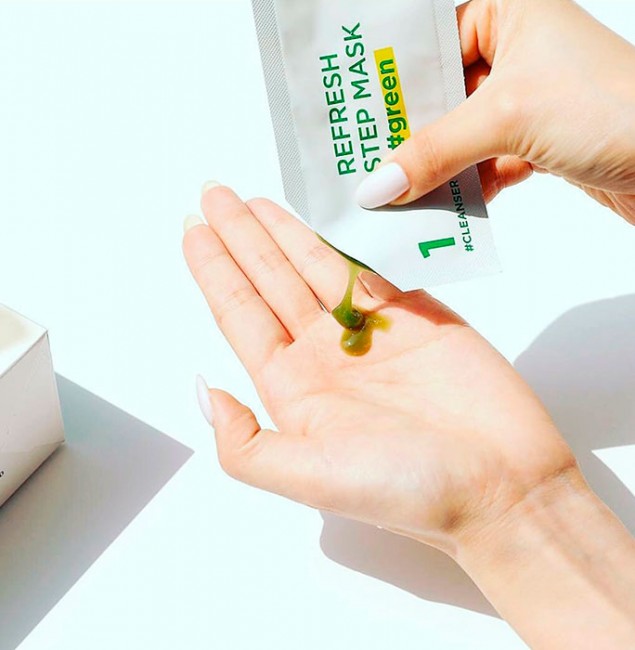 Village 11 Factory Refresh 2-step Mask Green Освежающая двухшаговая программа для ухода за лицом с зелеными экстрактами, 3 г + 25 мл