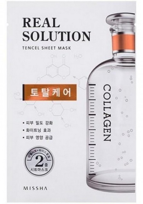 MISSHA Real Solution Tencel Essential Sheet Mask Wrinkle Caring Омолаживающая маска для лица, 25 г