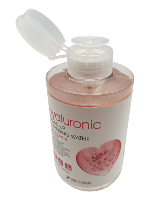 3W Clinic Очищающая вода для снятия макияжа с гиалуроновой кислотой Hyaluronic Clean-Up Cleansing Water, 500 мл