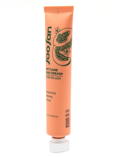 SOOSAN Увлажняющий крем для рук с ароматом дыни Soft Care Hand Cream Melon Splash, 50 мл