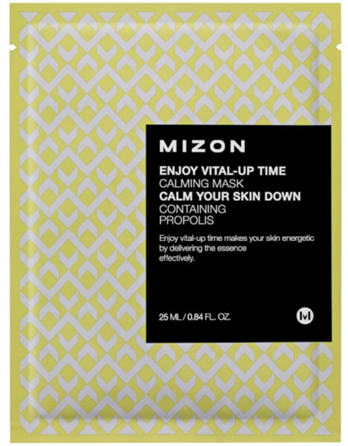 MIZON Enjoy Vital Up Time Calming Mask Успокаивающая тканевая маска для лица, 25 мл MIZON Enjoy Vital Up Time Calming Mask Успокаивающая тканевая маска для лица, 25 мл