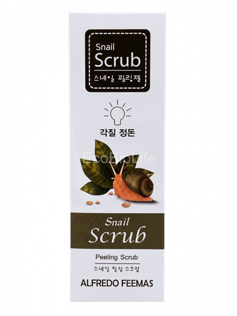 Alfredo Feemas Пилинг-скраб с экстрактом муцина улитки Snail Peeling Scrub, 180 мл