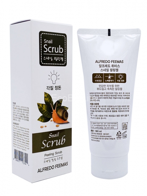 Alfredo Feemas Пилинг-скраб с экстрактом муцина улитки Snail Peeling Scrub, 180 мл