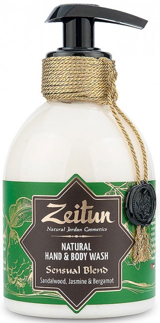 Zeitun Натуральное крем-мыло для рук и тела "Чувственный купаж": сандал, бергамот и жасмин, 300 мл