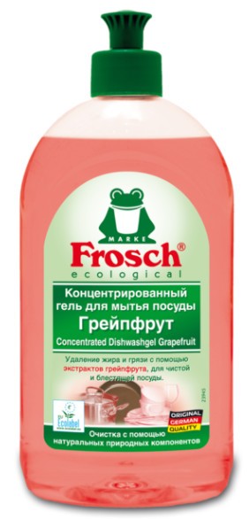 Frosch Концентрированный гель для мытья посуды Грейпфрут, 500 мл Frosch Концентрированный гель для мытья посуды Грейпфрут, 500 мл