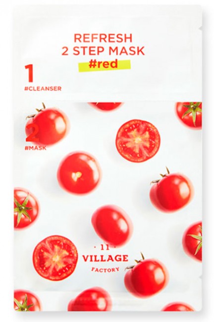 Village 11 Factory Refresh 2-step Mask Red Освежающая двухшаговая программа для ухода за лицом с красными экстрактами, 3 г + 25 мл