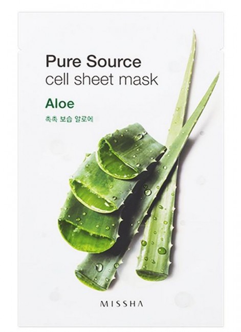MISSHA Pure Source Cell Sheet Mask Aloe Тканевая маска для лица c экстрактам алоэ, 21 г