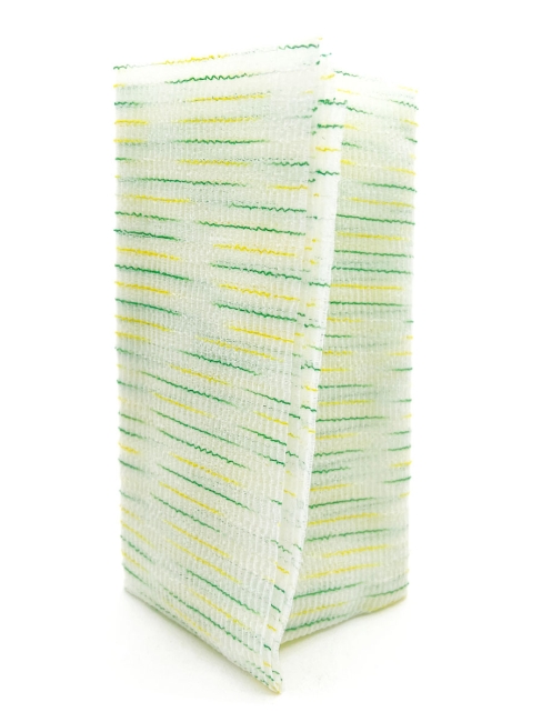 Sungbo Cleamy Мочалка для тела с плетением «Волна» и полиэстеровыми нитями средней жесткости Зеленая Noble Shower Towel 28х95 см, 1 шт