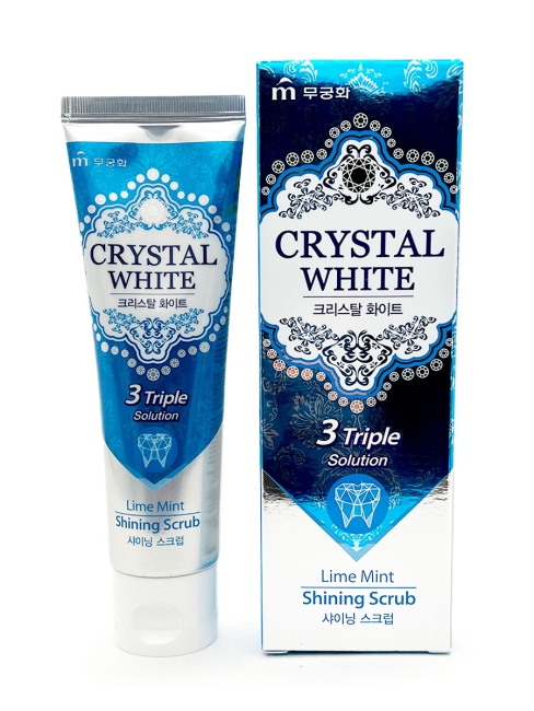 Mukunghwa Зубная паста отбеливающая с ароматом Мяты и Лайма Crystal White Lime Mint Shining Scrub, 110 г Mukunghwa Зубная паста отбеливающая с ароматом Мяты и Лайма Crystal White Lime Mint Shining Scrub, 110 г