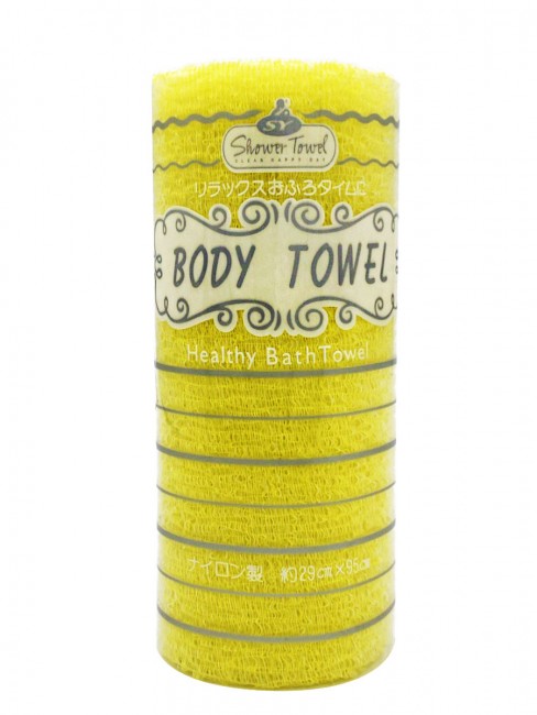ShinYoung Массажная мочалка полотенце "Радуга" желтая Body Healthy Bath Towel Yellow, 100x29 см