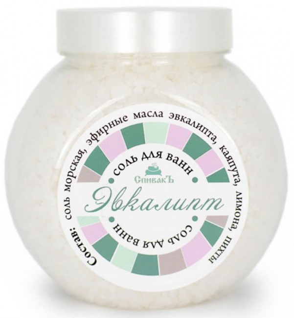 СпивакЪ Соль для ванн Эвкалипт, 600 г