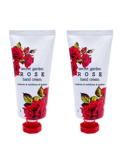 Jigott Комплект кремов для рук с экстрактом Розы Secret Garden Rose Hand Cream, 2 шт * 100 мл Jigott Комплект кремов для рук с экстрактом Розы Secret Garden Rose Hand Cream, 2 шт * 100 мл