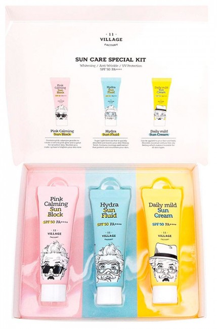 Village 11 Factory Sun Care Special Kit SPF 50+ PA++++ Набор Солнцезащитных кремов, 3 шт по 25 мл