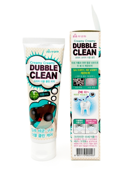 Mukunghwa Зубная паста кремовая с очищающими пузырьками и фитонцидами Creamy Creamy Double Clean, 110 г Mukunghwa Зубная паста кремовая с очищающими пузырьками и фитонцидами Creamy Creamy Double Clean, 110 г