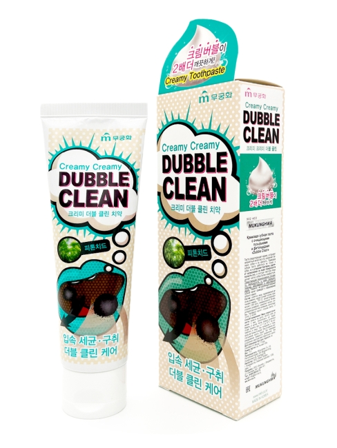 Mukunghwa Зубная паста кремовая с очищающими пузырьками и фитонцидами Creamy Creamy Double Clean, 110 г Mukunghwa Зубная паста кремовая с очищающими пузырьками и фитонцидами Creamy Creamy Double Clean, 110 г