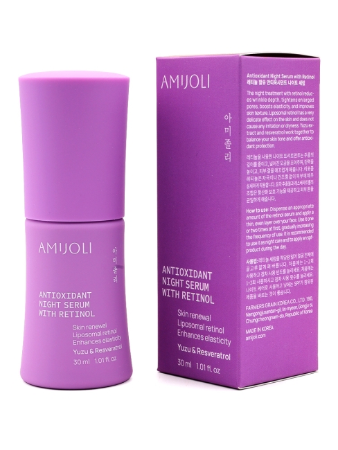 AMIJOLI Ночная сыворотка с ретинолом и экстрактом юдзу Yuzu & Resveratrol Night Reniew Serum With Retinol,  30 мл