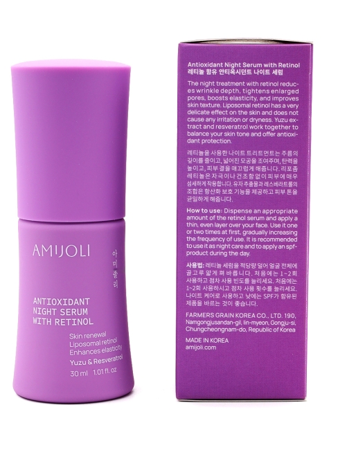 AMIJOLI Ночная сыворотка с ретинолом и экстрактом юдзу Yuzu & Resveratrol Night Reniew Serum With Retinol,  30 мл