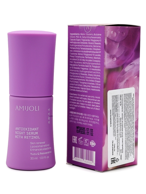 AMIJOLI Ночная сыворотка с ретинолом и экстрактом юдзу Yuzu & Resveratrol Night Reniew Serum With Retinol,  30 мл