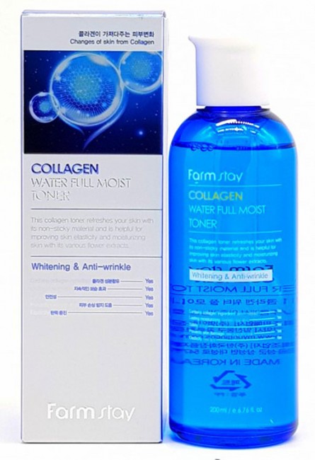 FarmStay Collagen Water Full Moist Toner Увлажняющий тонер с коллагеном, 200 мл FarmStay Collagen Water Full Moist Toner Увлажняющий тонер с коллагеном, 200 мл