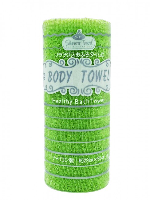 ShinYoung Массажная мочалка полотенце "Радуга" зеленая Body Healthy Bath Towel Green, 100x29 см