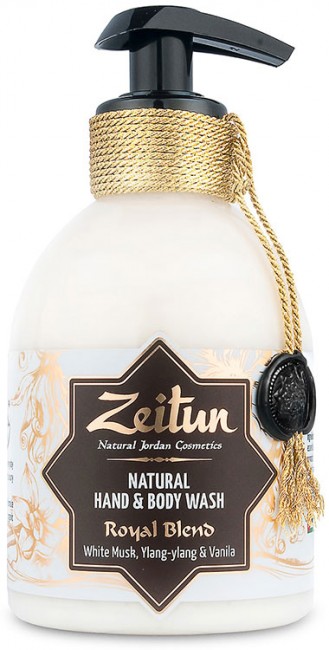Zeitun Натуральное крем-мыло для рук и тела "Королевский купаж": белый мускус, иланг-иланг, ваниль, 300 мл
