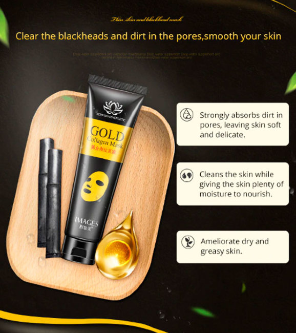 Images Gold Collagen Mask Маска - Плёнка для лица Коллагеновая с Золотом, 60 г