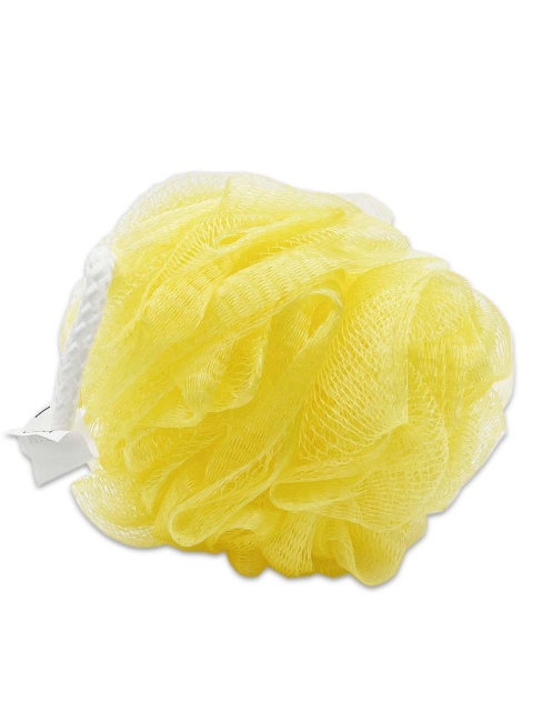 Sungbo Cleamy Мочалка-розочка из полиэтиленовой сетки мягкая Rose Shower Ball Желтая 11 см, 1 шт