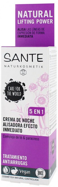 Sante Naturkosmetik Instantly Smoothing Night Cream Крем ночной интенсивно разглаживающий с чайным комплексом и био-экстрактом акмеллы, 30 мл