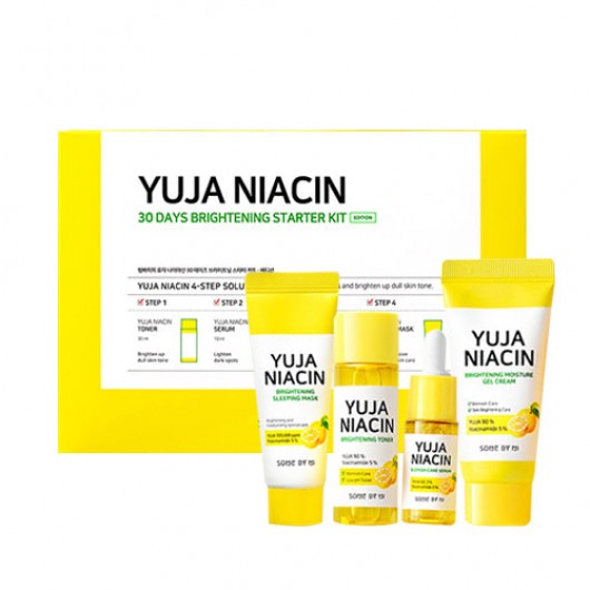 Some By Mi Набор для ухода за кожей лица с юдзу Yuja Niacin 30 Days Brightening Solution 4 Step Kit, 30 г + 10 мл + 30 мл +20 мл