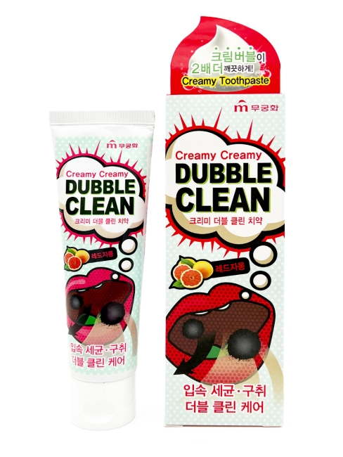 Mukunghwa Зубная паста с очищающими пузырьками и экстрактом красного грейпфрута Creamy Creamy Double Clean, 110 г Mukunghwa Зубная паста с очищающими пузырьками и экстрактом красного грейпфрута Creamy Creamy Double Clean, 110 г