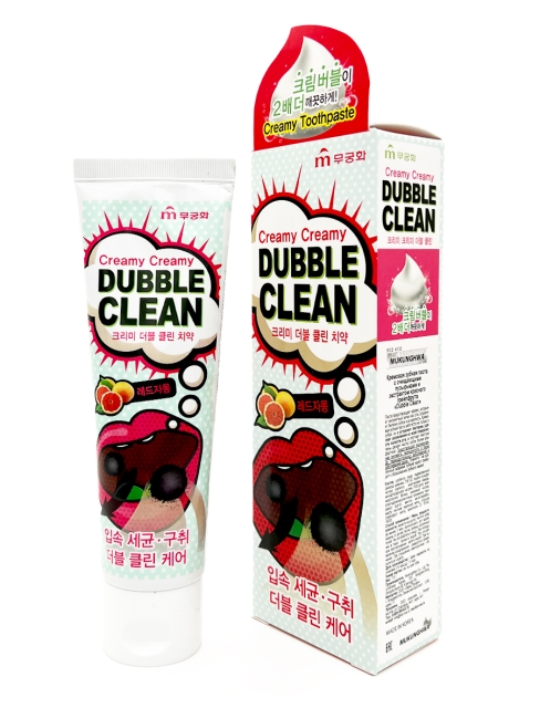 Mukunghwa Зубная паста с очищающими пузырьками и экстрактом красного грейпфрута Creamy Creamy Double Clean, 110 г Mukunghwa Зубная паста с очищающими пузырьками и экстрактом красного грейпфрута Creamy Creamy Double Clean, 110 г