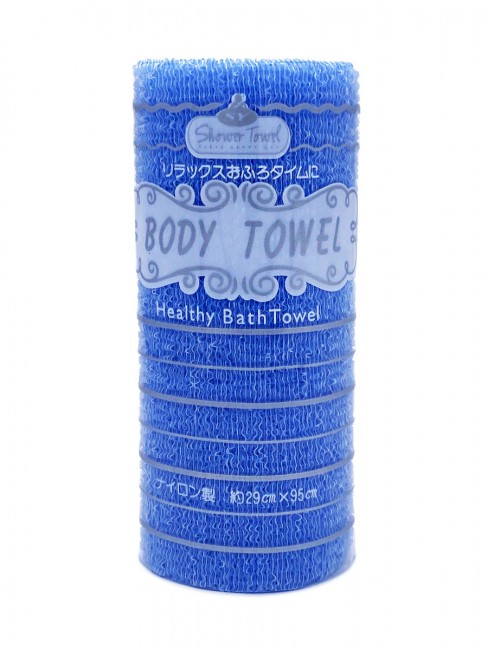 ShinYoung Массажная мочалка полотенце "Радуга" голубая Body Healthy Bath Towel Blue 100x29 см