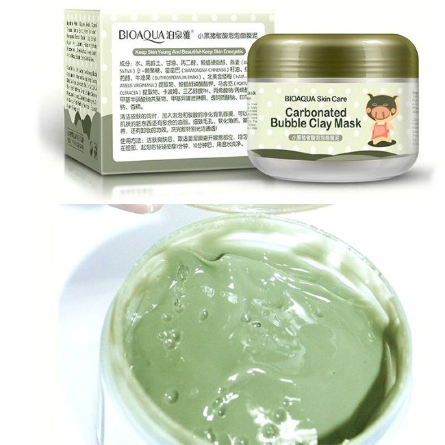 Bioaqua Carbonated Bubble Clay Mask Очищающая пузырьковая маска для лица, 100 г