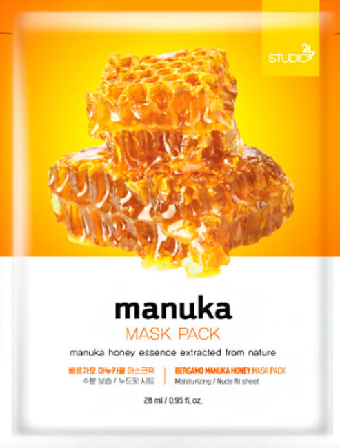 Bergamo Manuka Honey Mask Pack Тканевая маска для лица с экстрактом меда манука, 28 мл Bergamo Manuka Honey Mask Pack Тканевая маска для лица с экстрактом меда манука, 28 мл