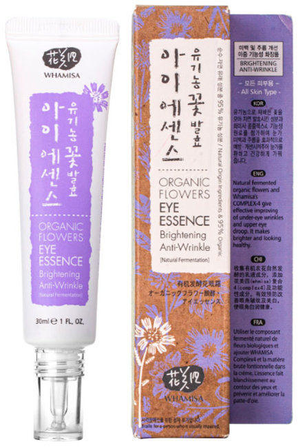 Whamisa Organic Flowers Eye Essence Brightening / Anti-Wrinkle Эссенция для кожи вокруг глаз от морщин и потемнений на основе цветочных ферментов, 30 мл