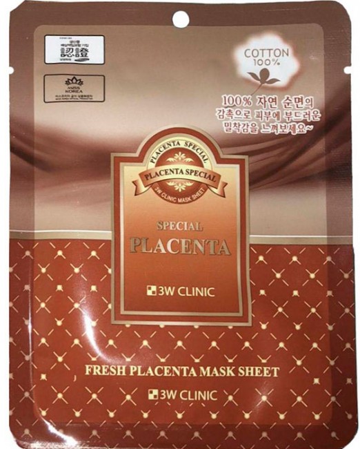 3W Clinic Fresh Placenta Mask Sheet Тканевая маска для лица с экстрактом плаценты, 23 мл 3W Clinic Fresh Placenta Mask Sheet Тканевая маска для лица с экстрактом плаценты, 23 мл