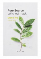 MISSHA Pure Source Cell Sheet Mask Green Tea Тканевая маска для лица с зеленым чаем, 21 г