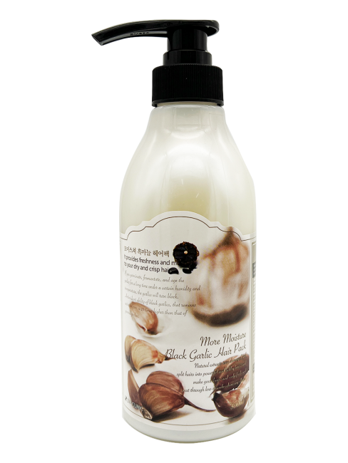 3W Clinic Маска для укрепления волос с экстрактом чёрного чеснока More Moisture Black Garlic Hair Pack, 500 мл