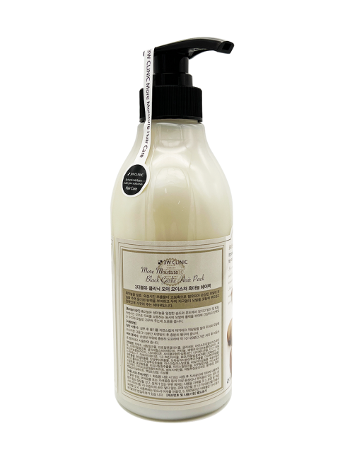 3W Clinic Маска для укрепления волос с экстрактом чёрного чеснока More Moisture Black Garlic Hair Pack, 500 мл