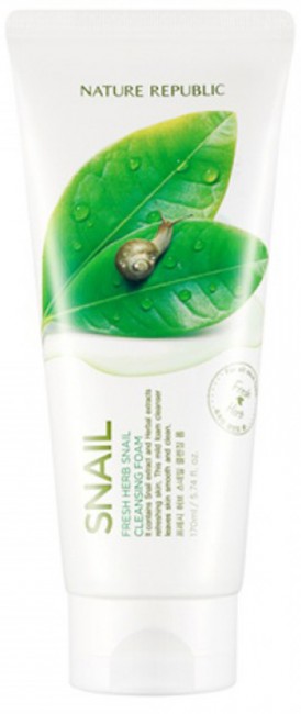 NATURE REPUBLIC Fresh Herb Snail Cleansing Foam Пенка для умывания с муцином улитки, 170 мл NATURE REPUBLIC Fresh Herb Snail Cleansing Foam Пенка для умывания с муцином улитки, 170 мл