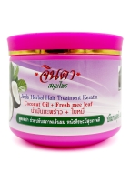 Jinda Лечебная маска для сухих и поврежденных волос с Кератином и Кокосовым маслом Herbal Hair Treatment Keratin Coconut Oil + Fresh Mee Leaf, 400 мл