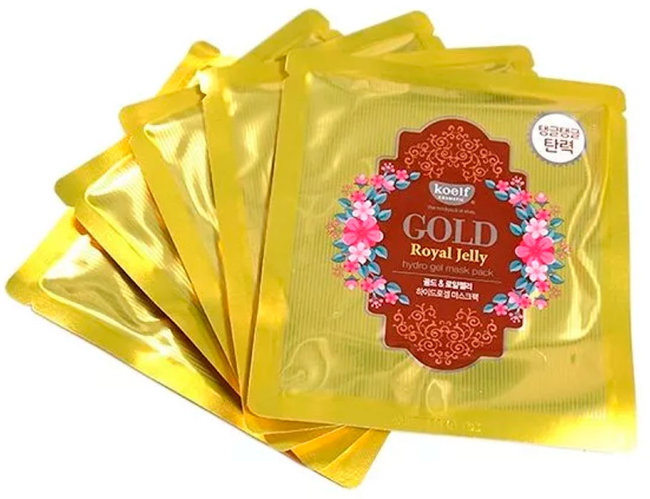 Koelf Gold & Royal Jelly Mask Pack Гидрогелевая маска для лица с золотом и маточным молочком, 5 шт Koelf Gold & Royal Jelly Mask Pack Гидрогелевая маска для лица с золотом и маточным молочком, 5 шт