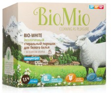 BioMio Стиральный порошок для белого белья без запаха, 1,5 кг