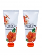 Jigott Комплект кремов для рук с экстрактом Гибискуса Secret Garden Hibiscus Hand Cream, 2 шт * 100 мл